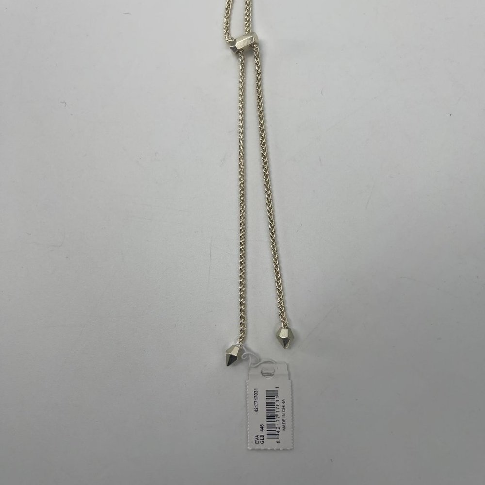 Kendra Scott Gold & Blue Hexagon Howlite Necklace | New With Tags - Picture 4 of 4